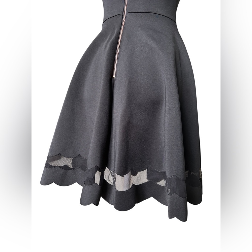TED BAKER Sharlot Paneled Scallop Dress Black Size 0 (fits XS–S) - Picture 8 of 15